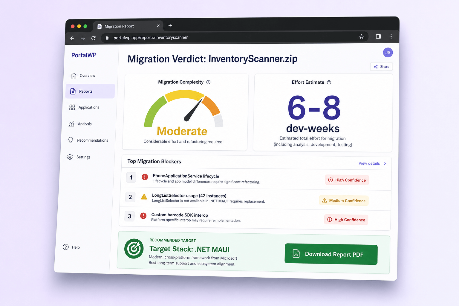 Brand and marketing-site concept board for PortalWP