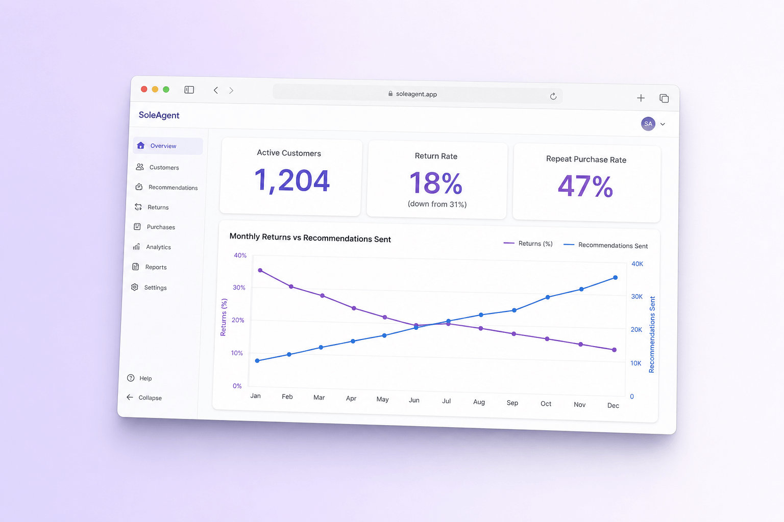 Brand and marketing-site concept board for SoleAgent