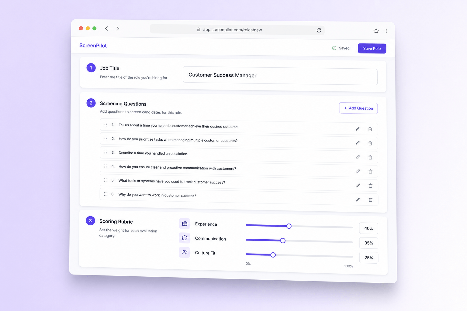 Brand and marketing-site concept board for ScreenPilot