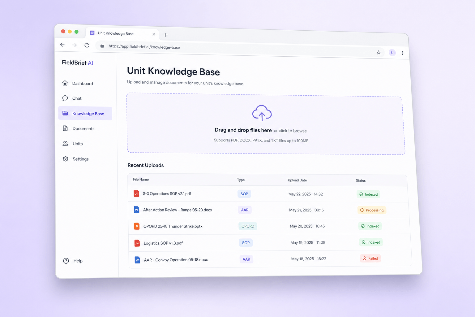 Brand and marketing-site concept board for FieldBrief AI